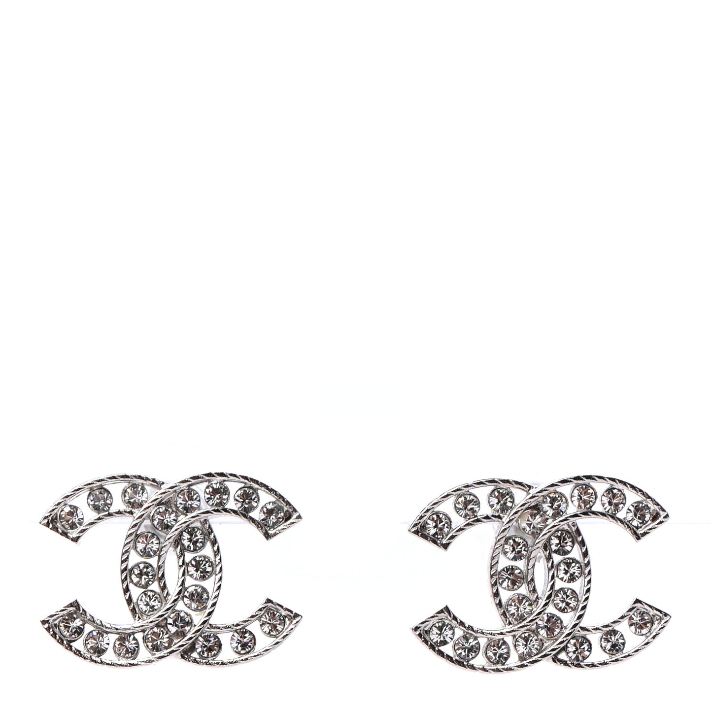 Crystal CC Earrings Silver