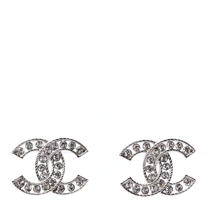 Chanel Crystal CC Earrings Silver 1 of 4