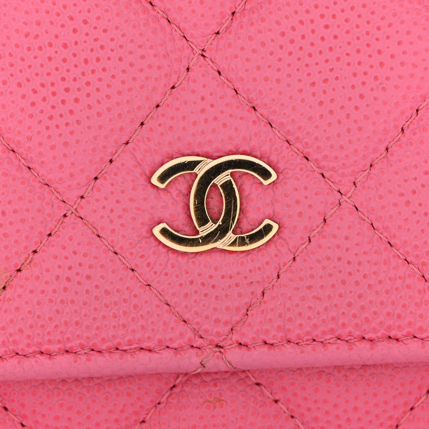 Chanel Caviar Quilted Wallet on Chain WOC Pink 12 of 14