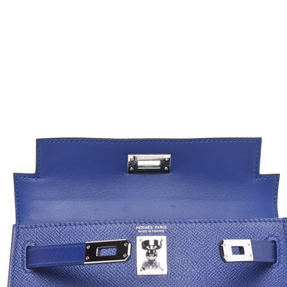 Hermes Epsom Mini Kelly Sellier 20 Bleu Electrique 10 of 35