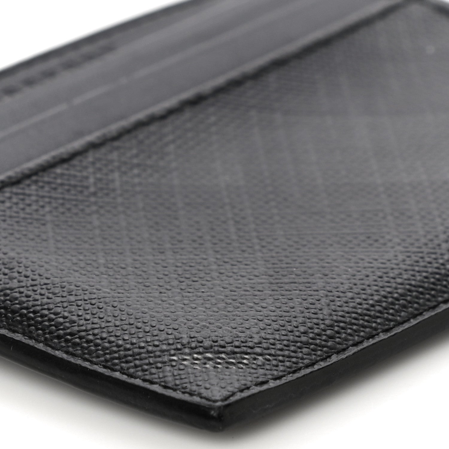 Burberry Grained Calfskin London Check Money Clip Card Case Navy Black 8 of 10