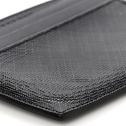 Burberry Grained Calfskin London Check Money Clip Card Case Navy Black 8 of 10