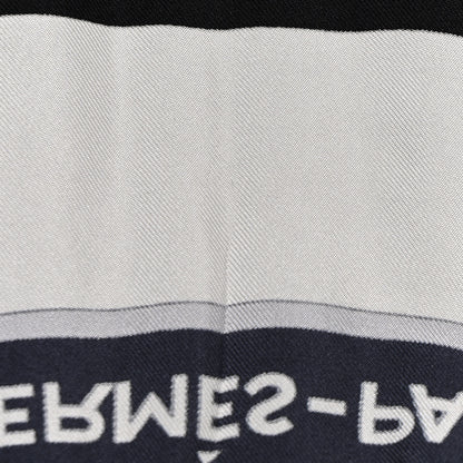 Hermes Silk En Roue Libre Scarf 90 White Black Gold 8 of 11