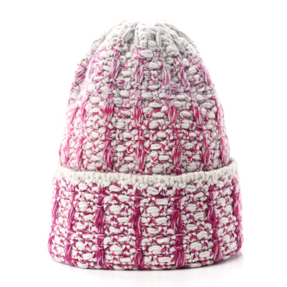 Chanel Cashmere Logo Beanie Hat Light Beige Dark Pink Light Pink 5 of 7