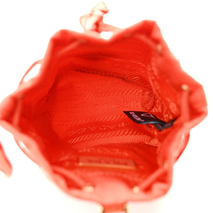 Prada Re-Nylon Saffiano Mini Icon Keychain Charm Arancio 3 of 9