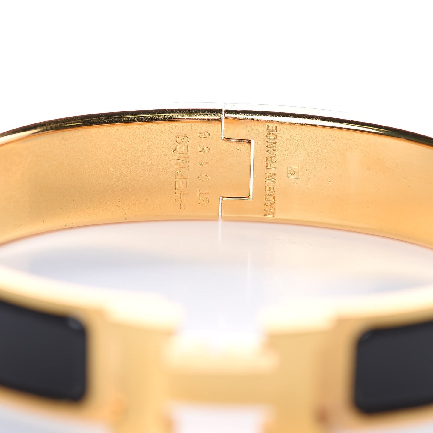 Enamel Narrow Clic Clac H Bracelet PM Black