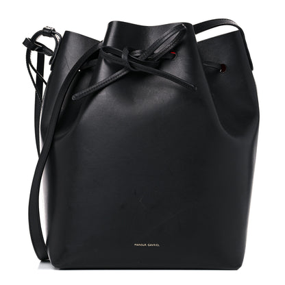 Mansur Gavriel Vegetable Tanned Calfskin Bucket Bag Black Flamma 2 of 25
