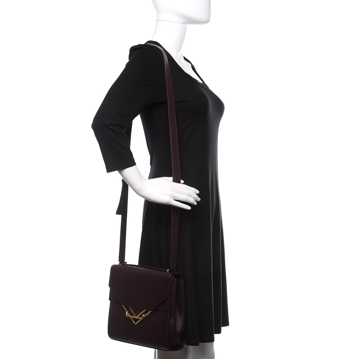 Bottega Veneta Box Calfskin Nappa Clip Bag Grape 2 of 9