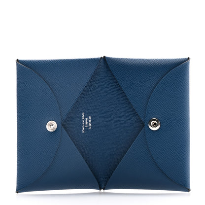 Hermes Madame Calfskin Calvi Card Case Deep Bleu 5 of 8