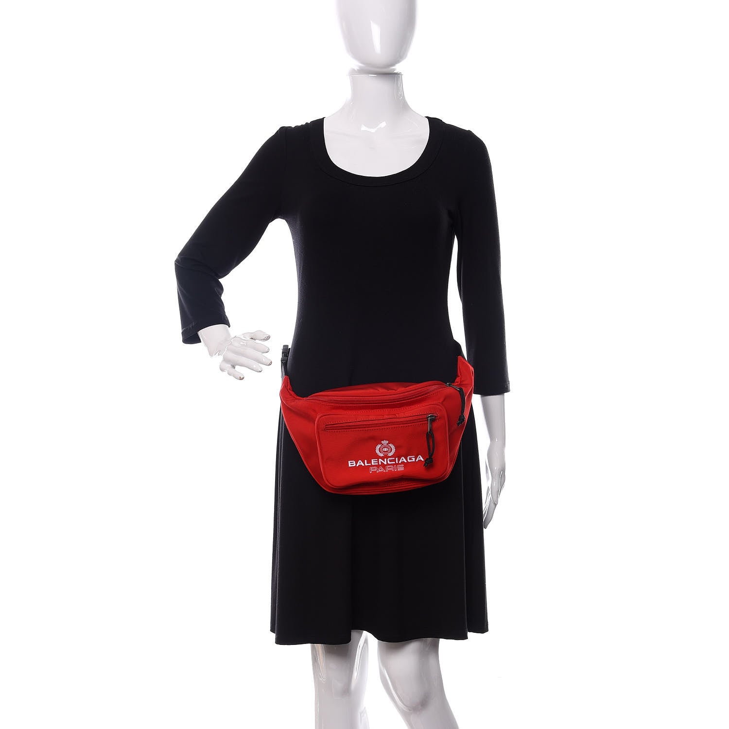 Balenciaga Nylon Crest Logo Embroidered Explorer Beltpack Bright Red 2 of 10