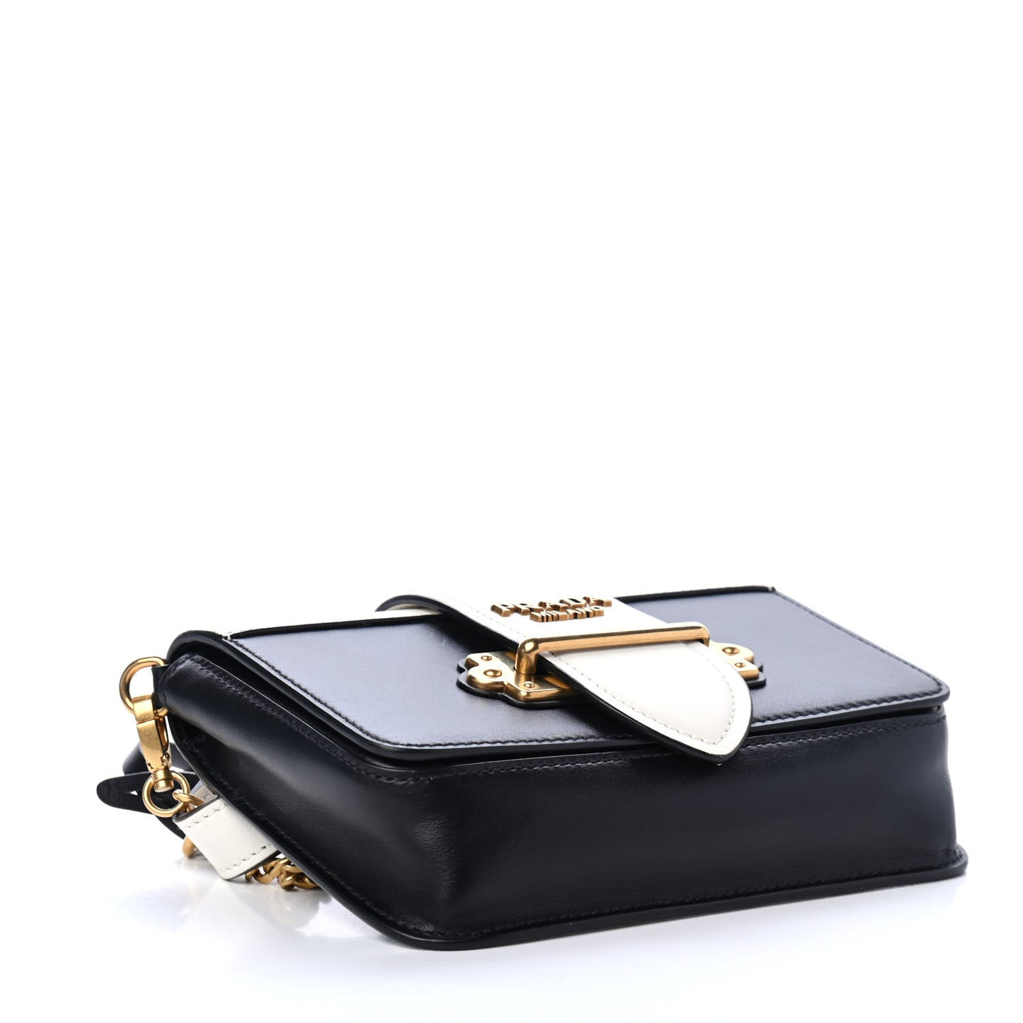 Saffiano City Calf Cahier Belt Bag Black White