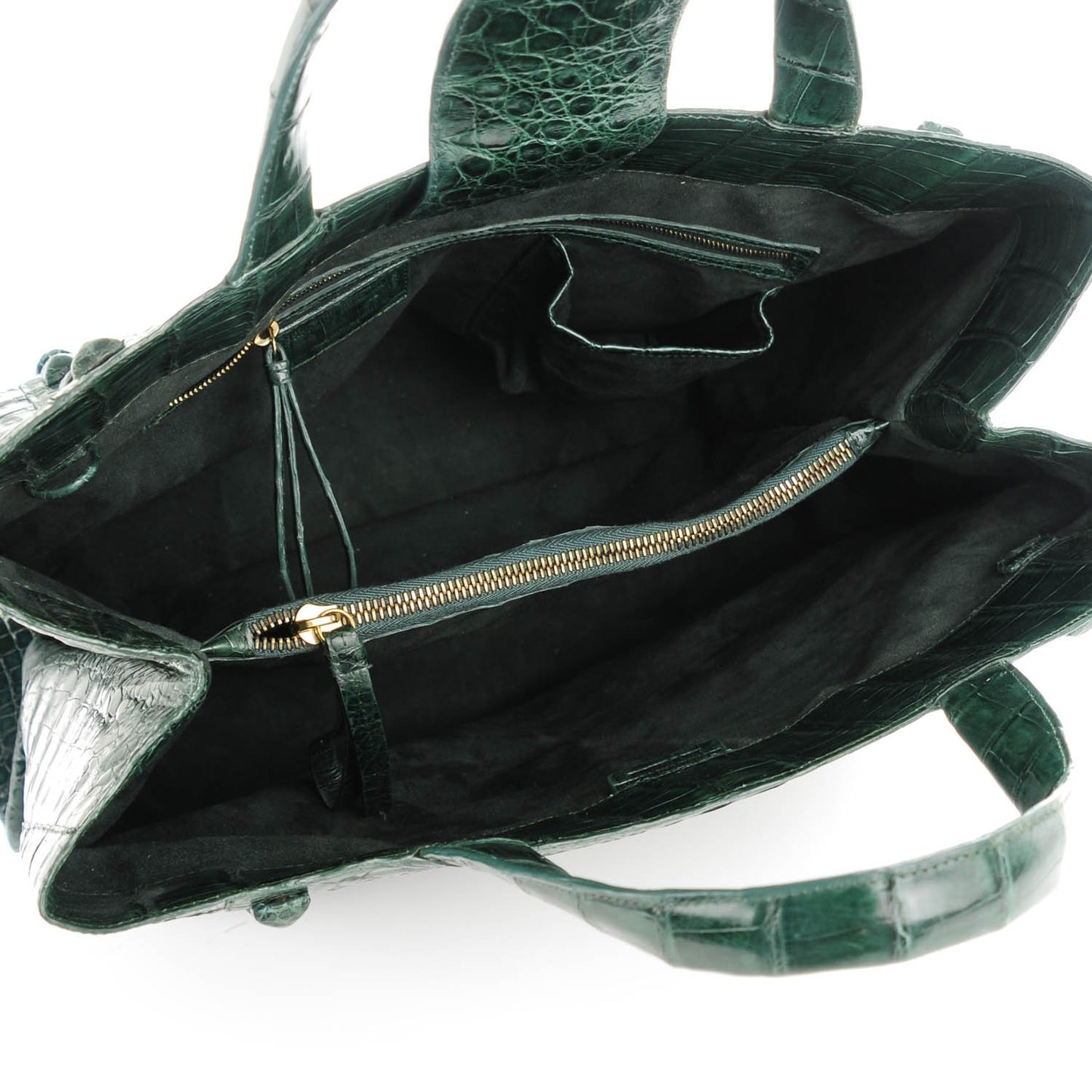 Crocodile Large Studded Tote Green