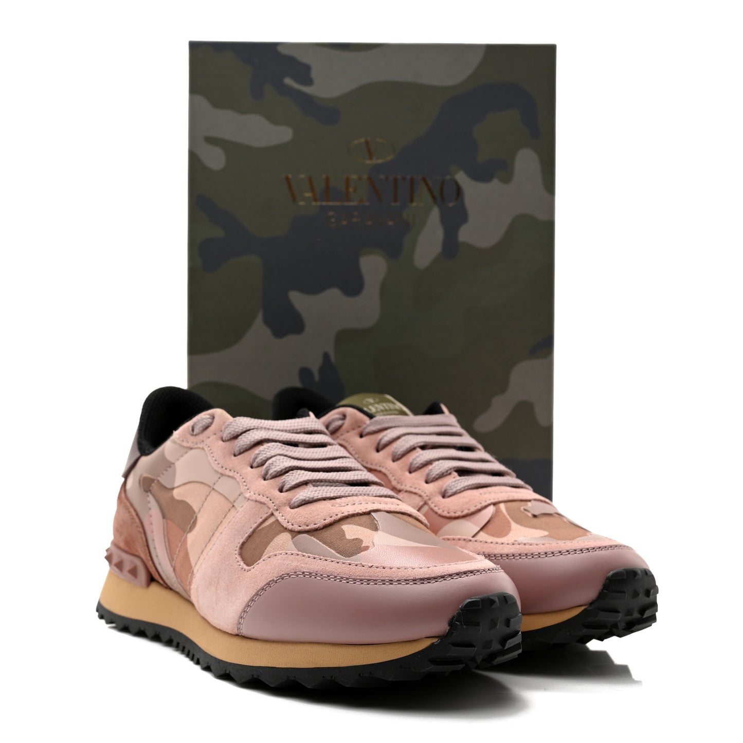 Mesh Suede Camouflage Womens Rockrunner Sneakers 38 Multicolor