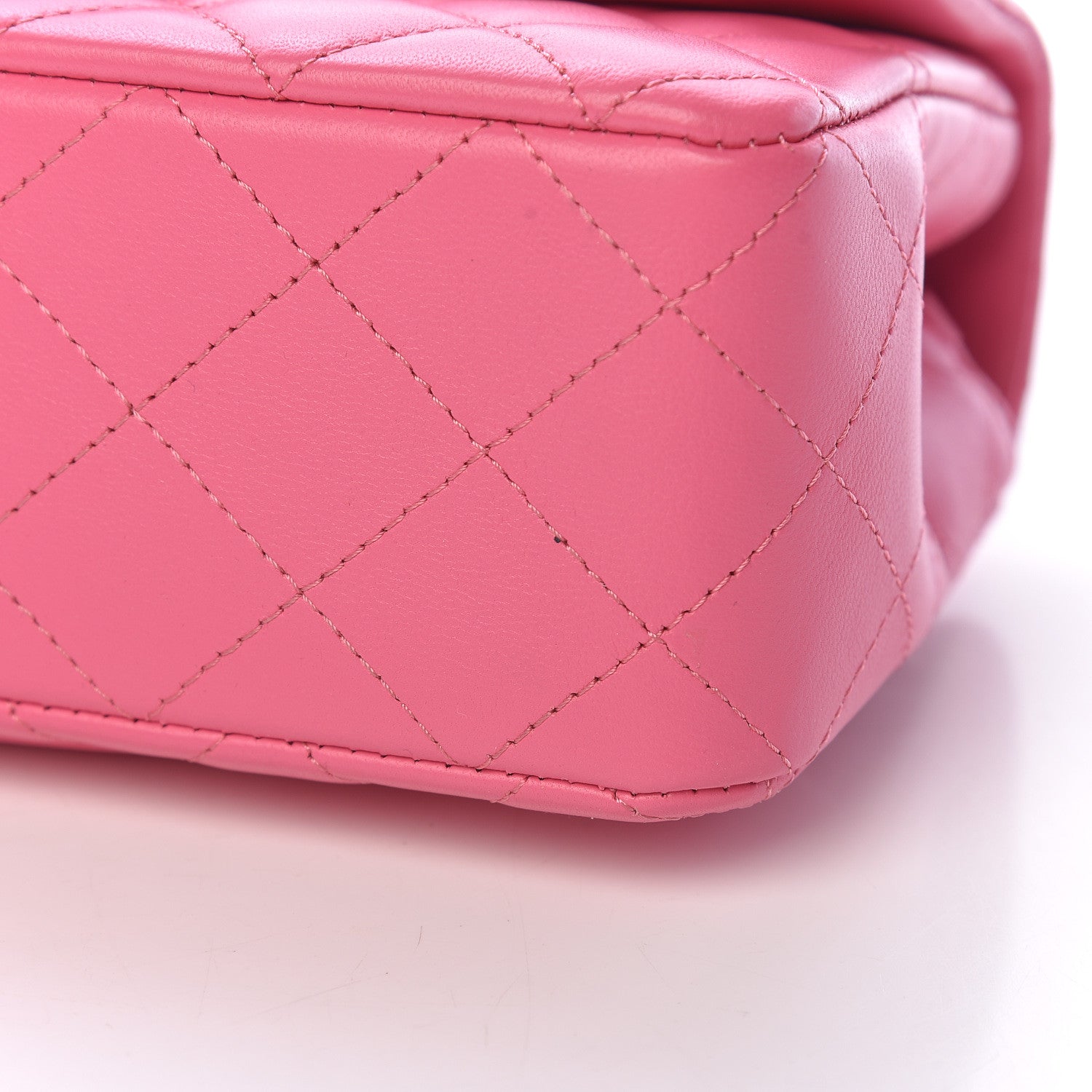 Chanel Lambskin Quilted Mini Rectangular Flap Dark Pink 10 of 12