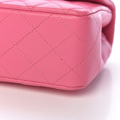 Chanel Lambskin Quilted Mini Rectangular Flap Dark Pink 10 of 12