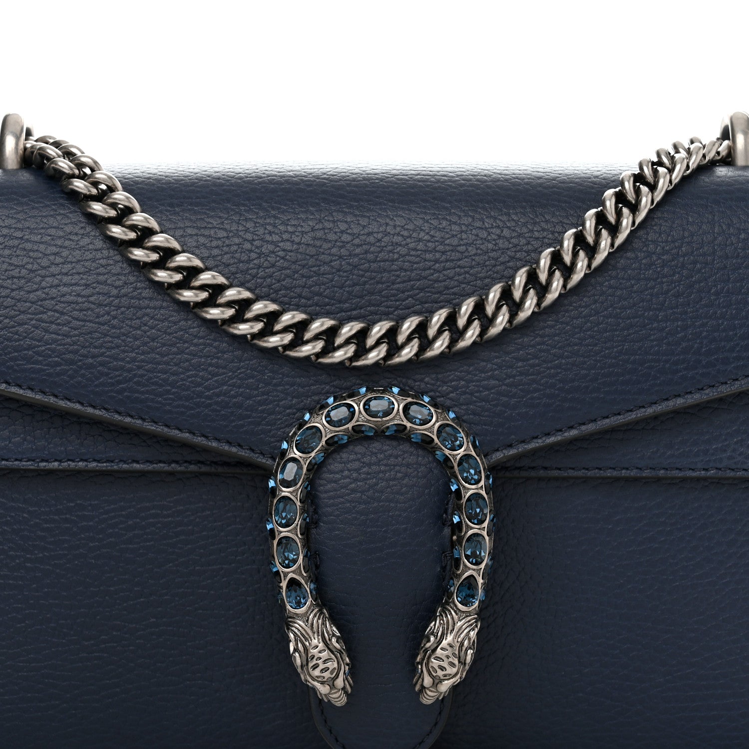 Gucci Dollar Calfskin Crystal Small Dionysus Shoulder Bag Blue Agata Montana Sapphire 8 of 13