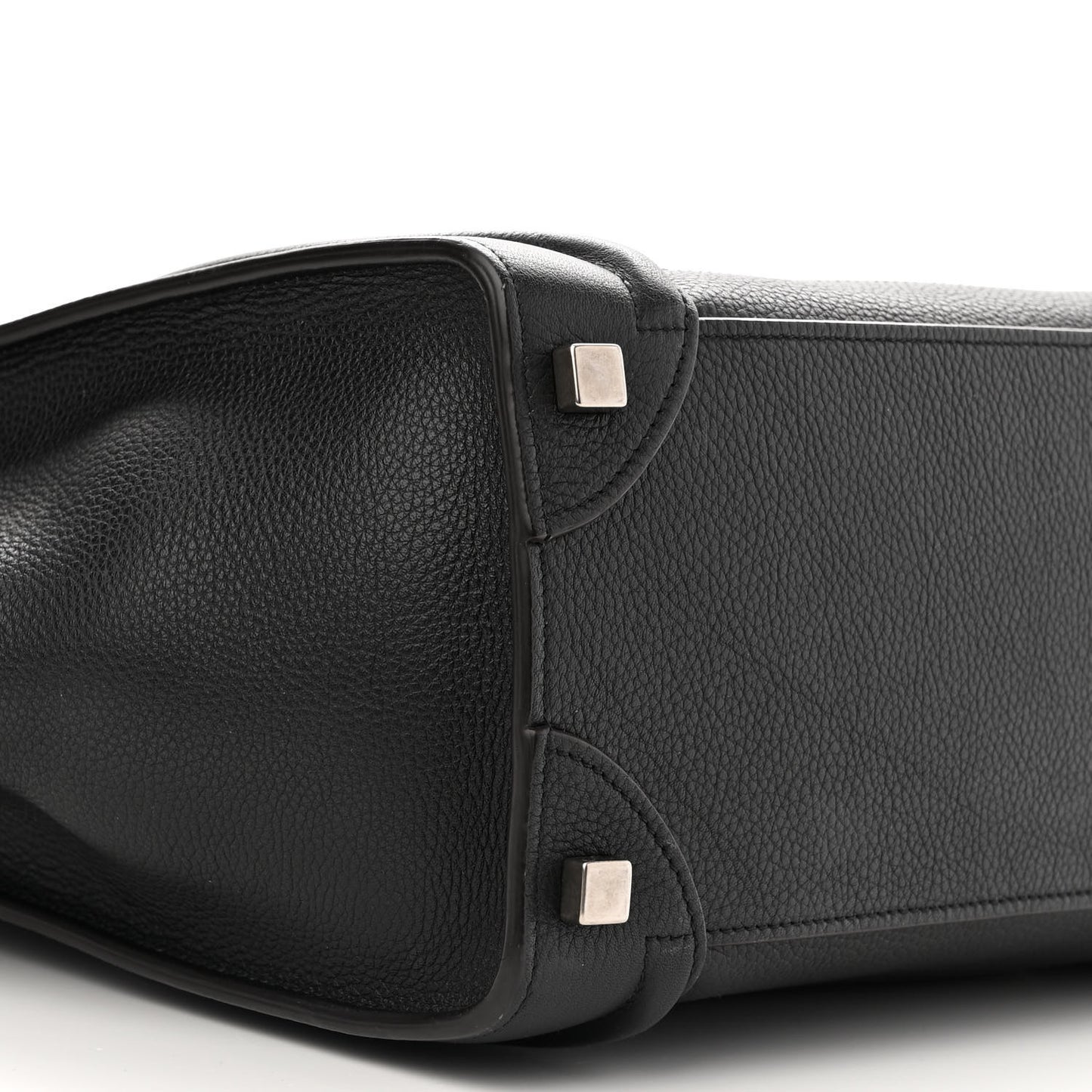 Drummed Calfskin Micro Luggage Black