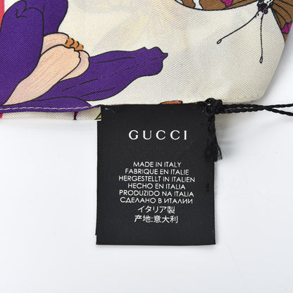 Gucci Silk Twill Flora Neck Bow White Multicolor 4 of 5