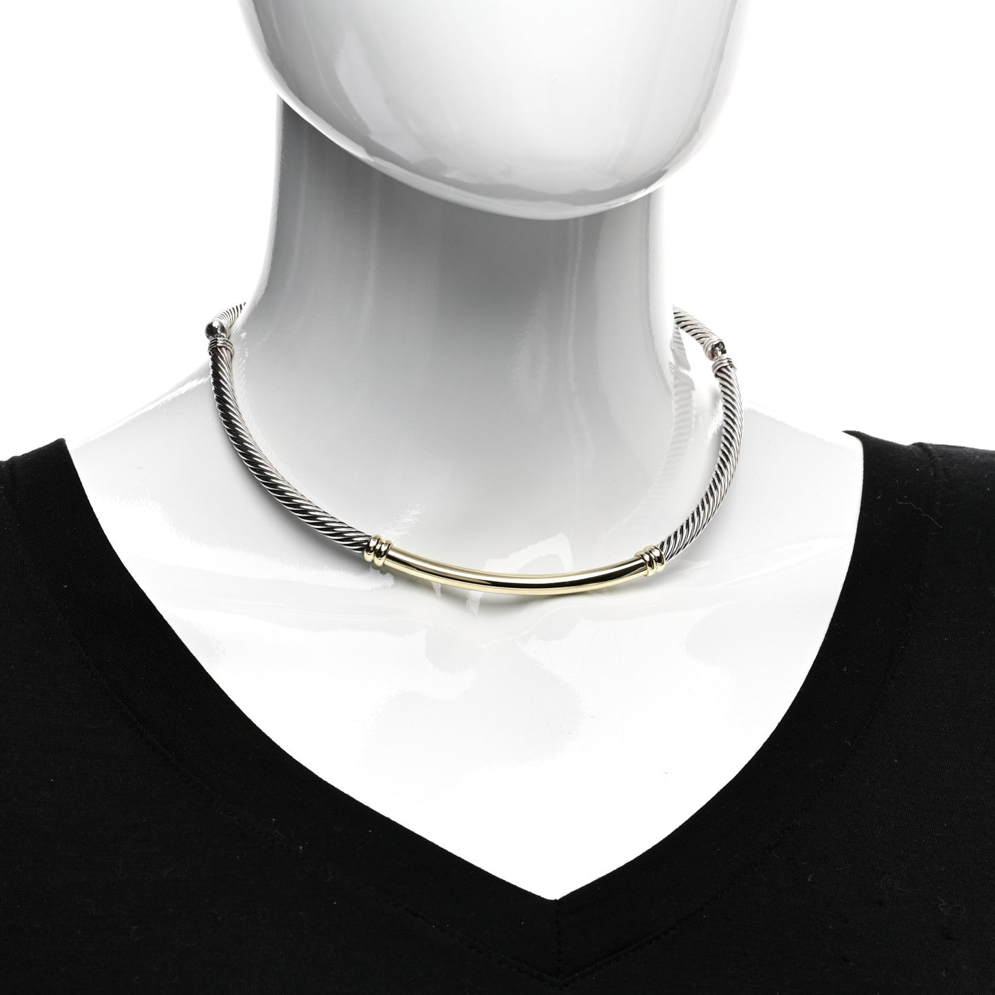Sterling Silver 14K Yellow Gold Metro Cable Necklace