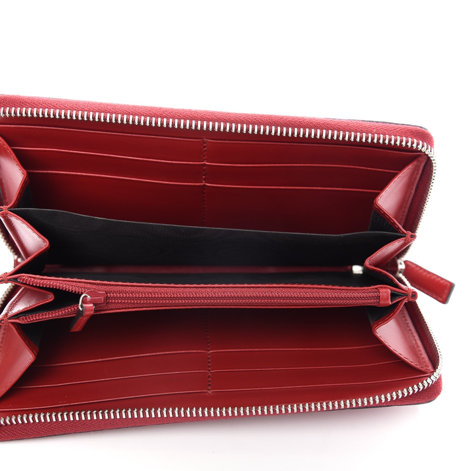 Gucci Guccissima Web Zip Around Wallet Red 5 of 7