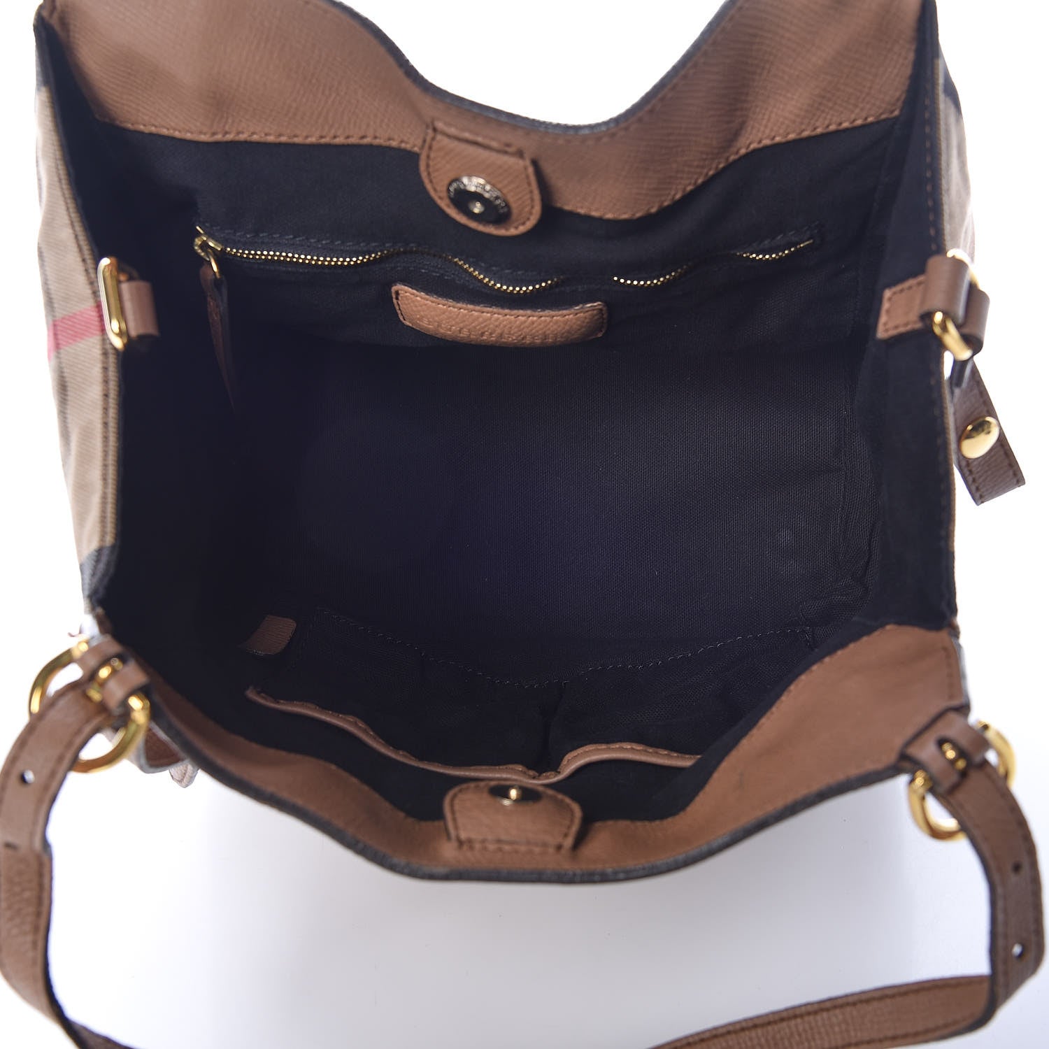 Burberry Grainy Calfskin House Check Small Canterbury Tote Tan 7 of 15
