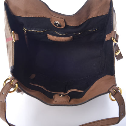 Burberry Grainy Calfskin House Check Small Canterbury Tote Tan 7 of 15