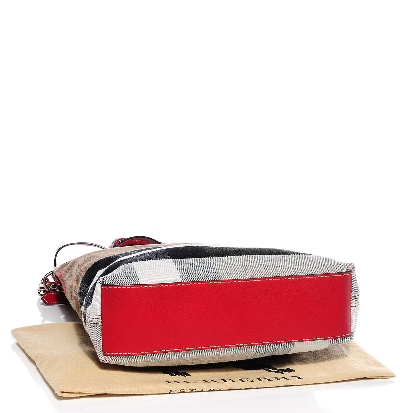 Canvas Mega Check Medium Tottenham Brit Tote Cadmium Red
