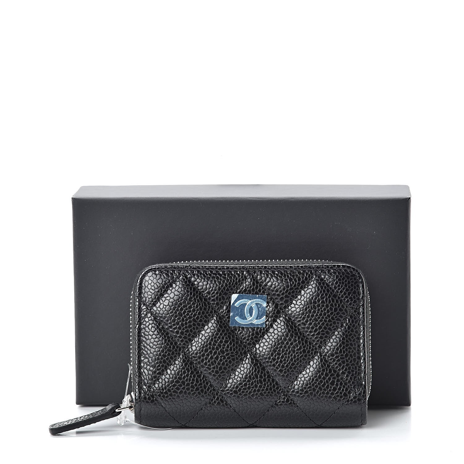 Chanel Caviar Quilted Zip Coin Purse Black 7 of 7