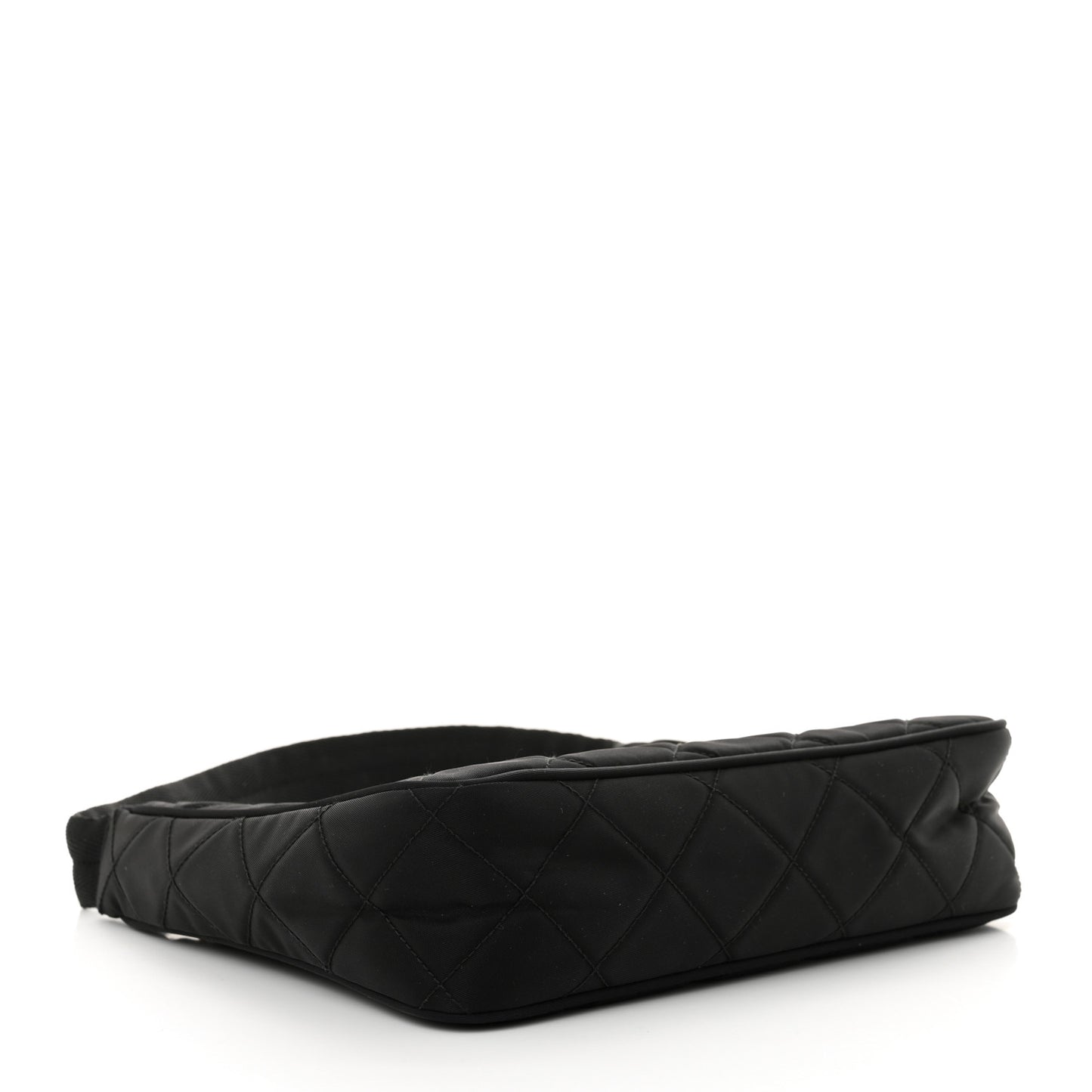 Tessuto Nylon Stitched Shoulder Bag Black