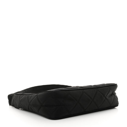 Prada Tessuto Nylon Stitched Shoulder Bag Black 4 of 11