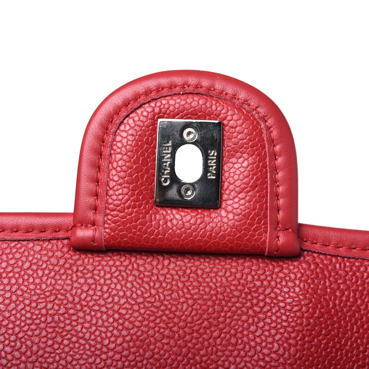 Chanel Caviar Quilted Large French Riviera Flap Red 11 of 16