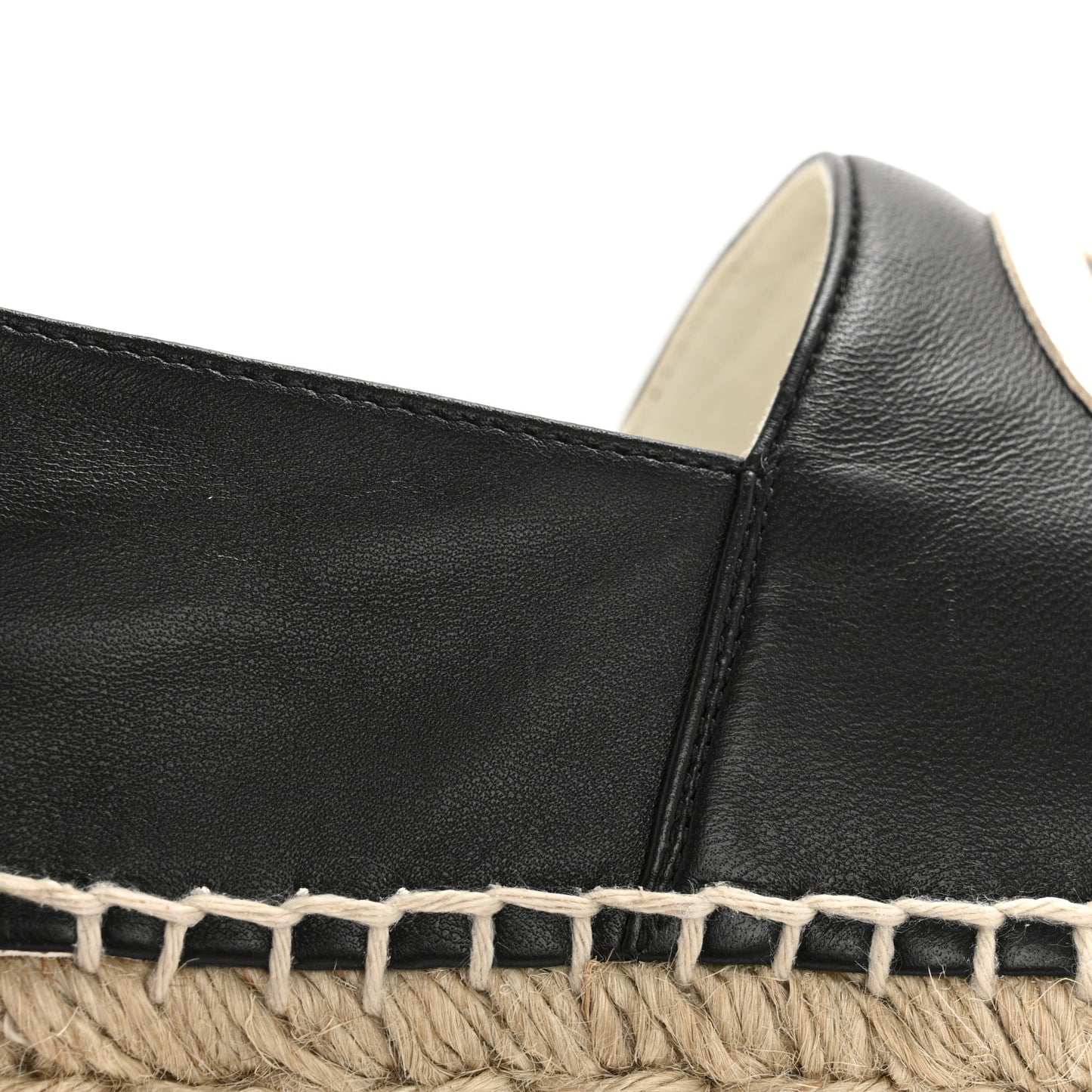 Lambskin CC Espadrilles 41 Black White Grey