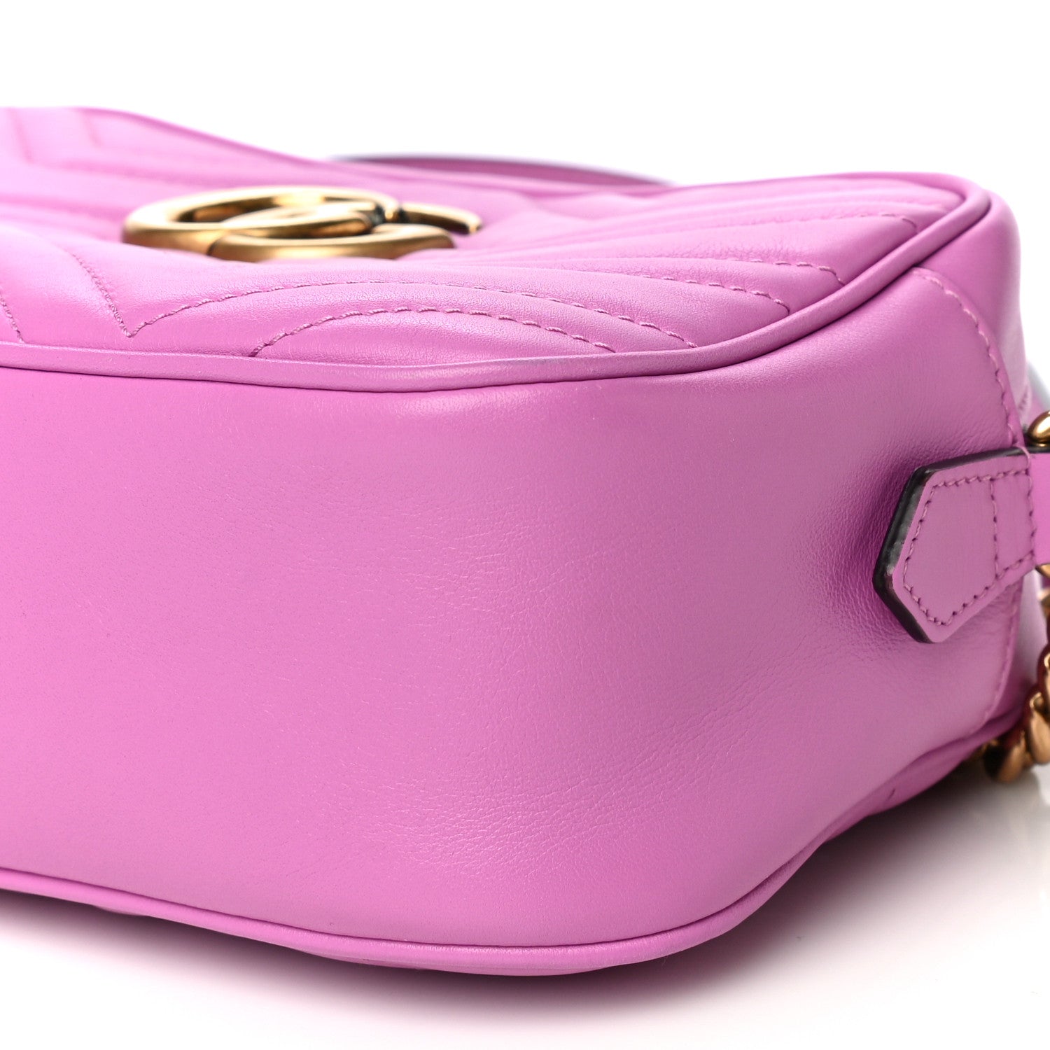 Gucci Calfskin Matelasse Small GG Marmont Chain Shoulder Bag Candy Mousse 11 of 15
