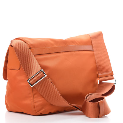 Prada Tessuto Nylon Saffiano Messenger Bag Papaya 3 of 11
