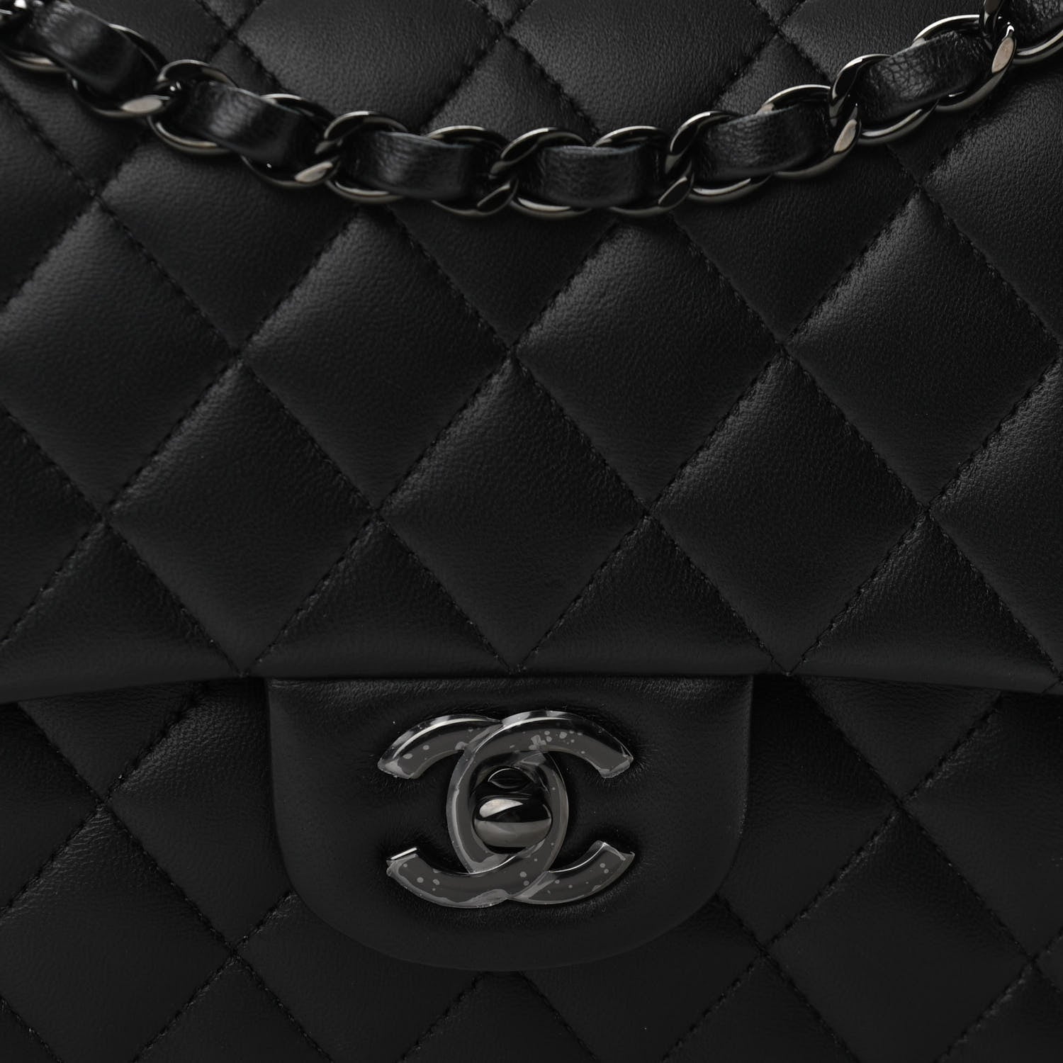 Chanel Lambskin Quilted Medium Double Flap So Black 8 of 11
