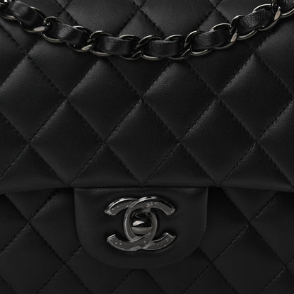 Chanel Lambskin Quilted Medium Double Flap So Black 8 of 11