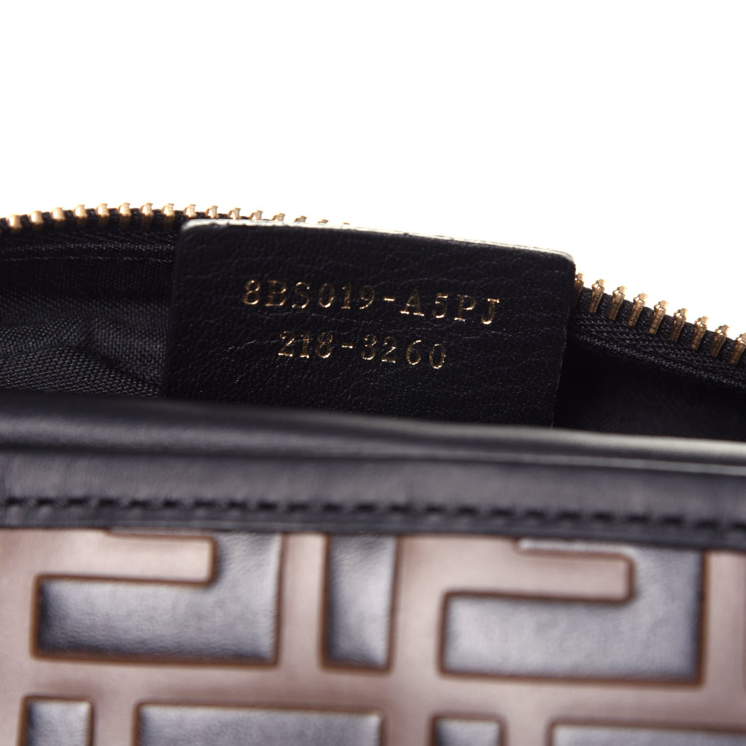 Fendi Vitello Century Bi-Color FF 1974 Embossed Mini Camera Case Maya Black 8 of 11