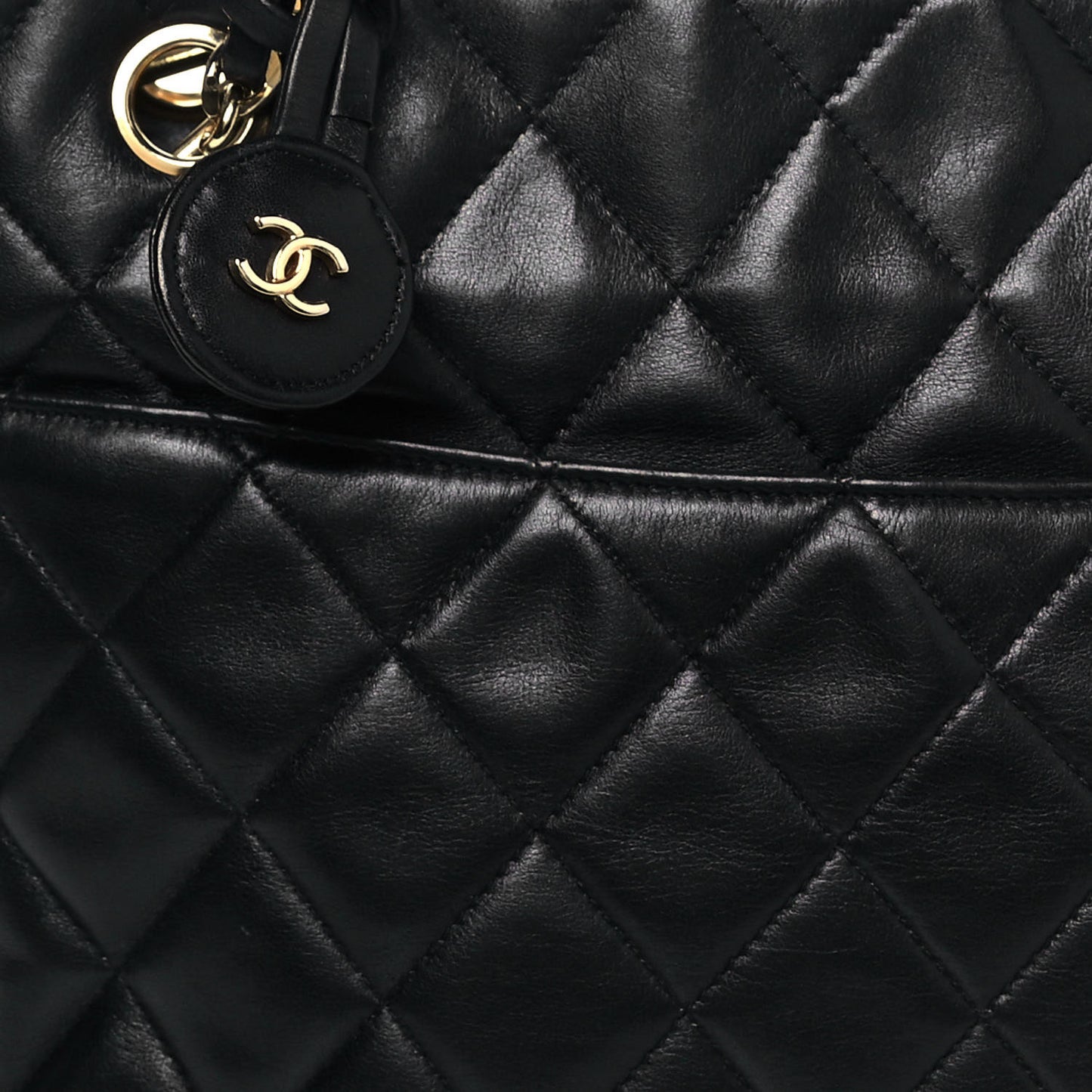 Lambskin Quilted Shoulder Bag Black