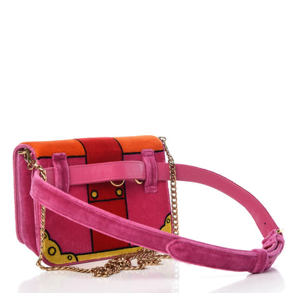 Prada Velluto Ricamo Cahier Belt Bag Fuxia 4 of 7