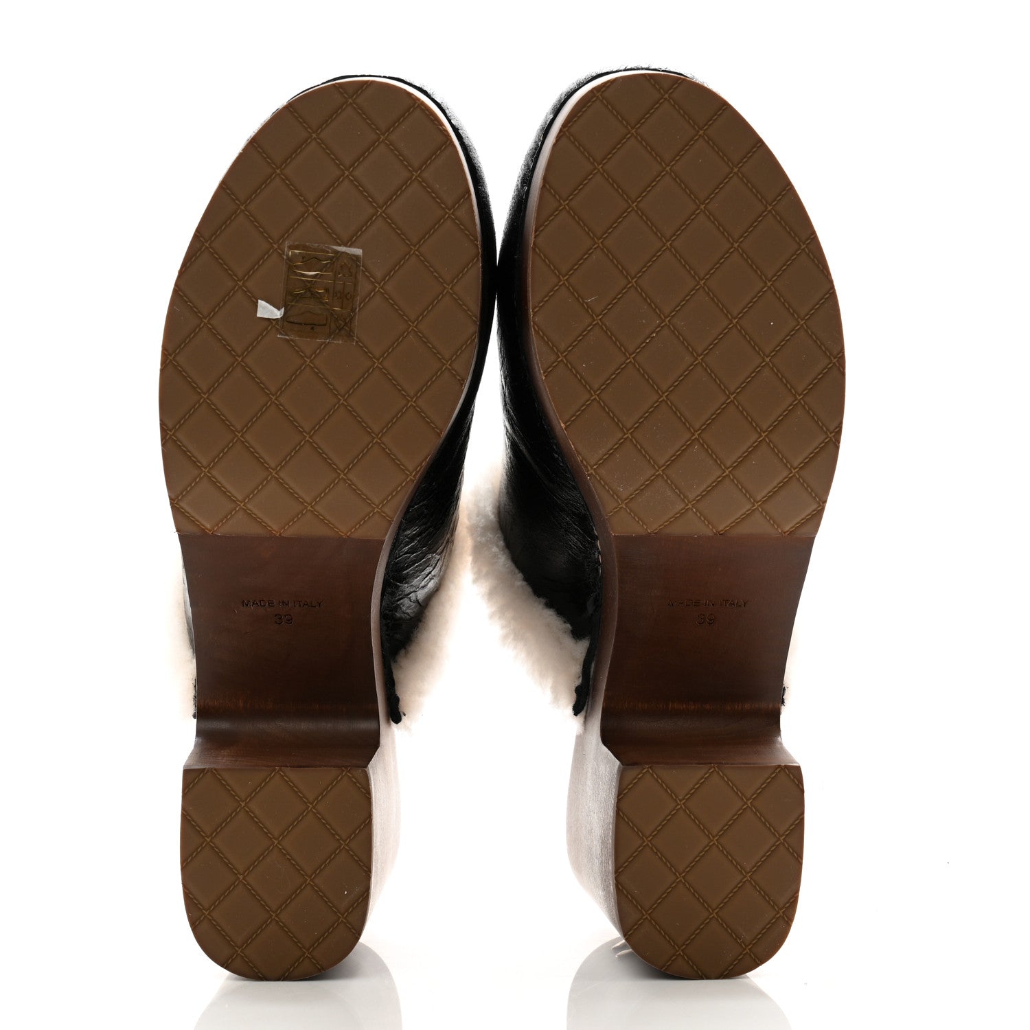 Chanel Crackled Sheepskin CC Mules 39 Black 7 of 10