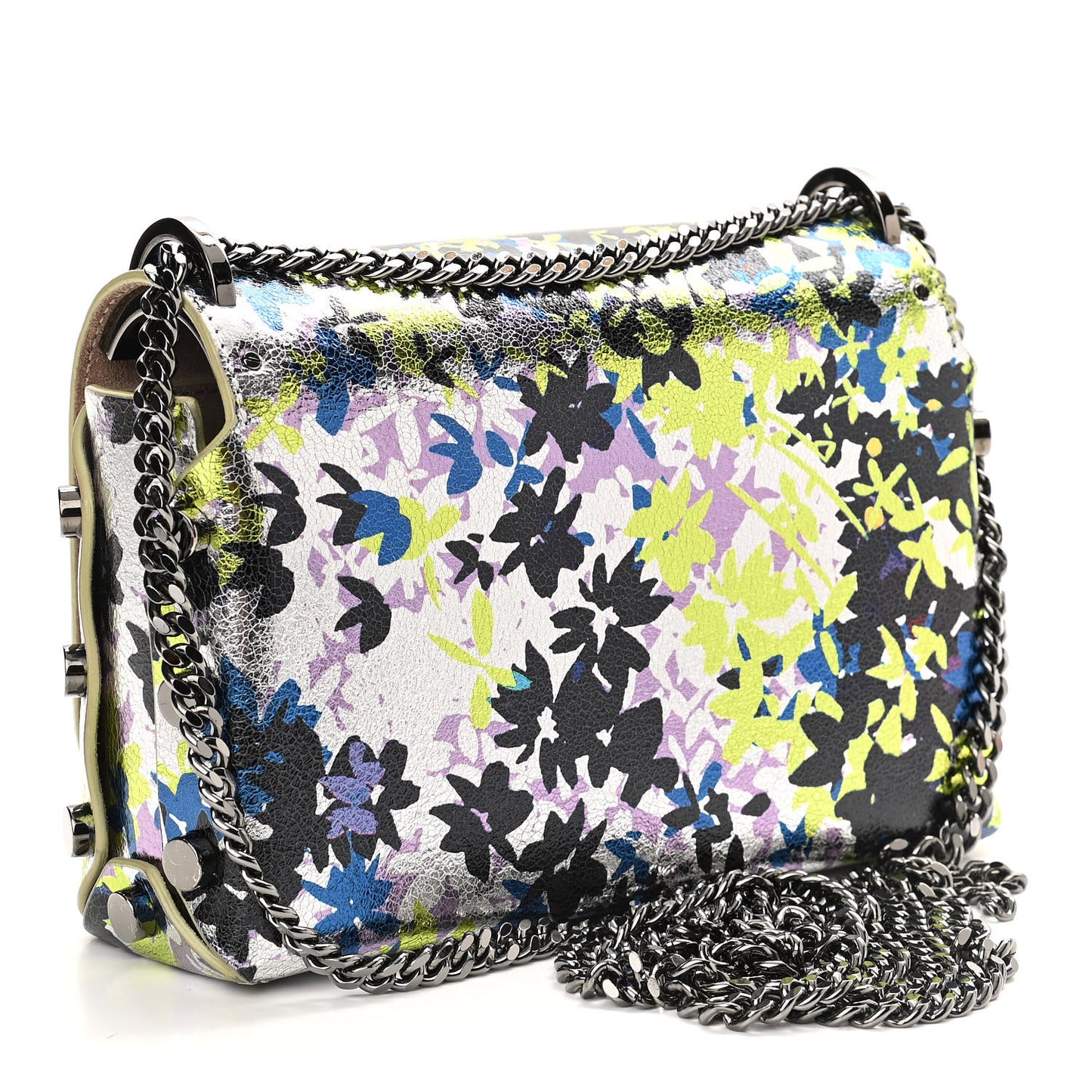Metallic Calfskin Lockett Petite Shoulder Bag Multicolor