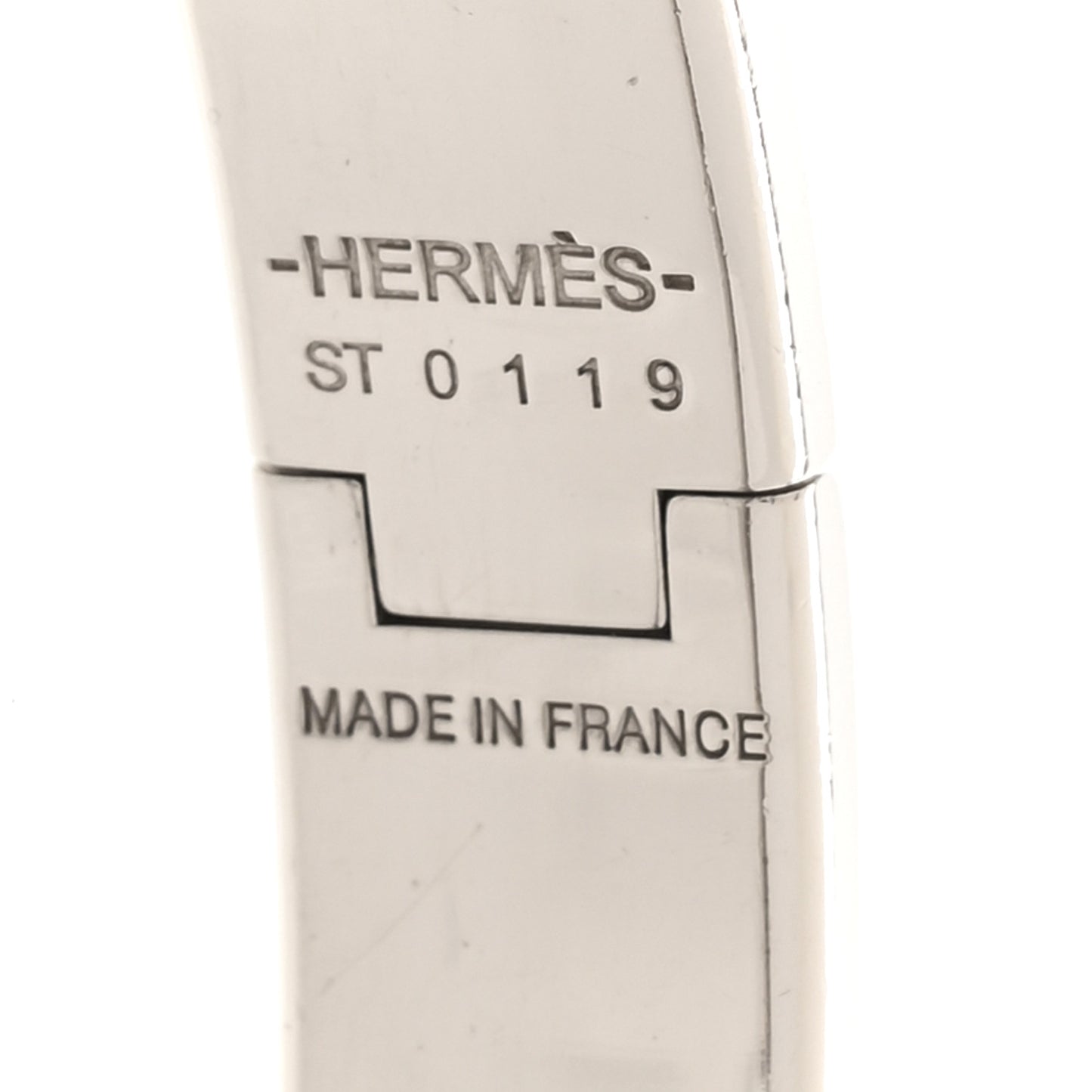 Enamel Narrow Clic Clac H Bracelet PM White