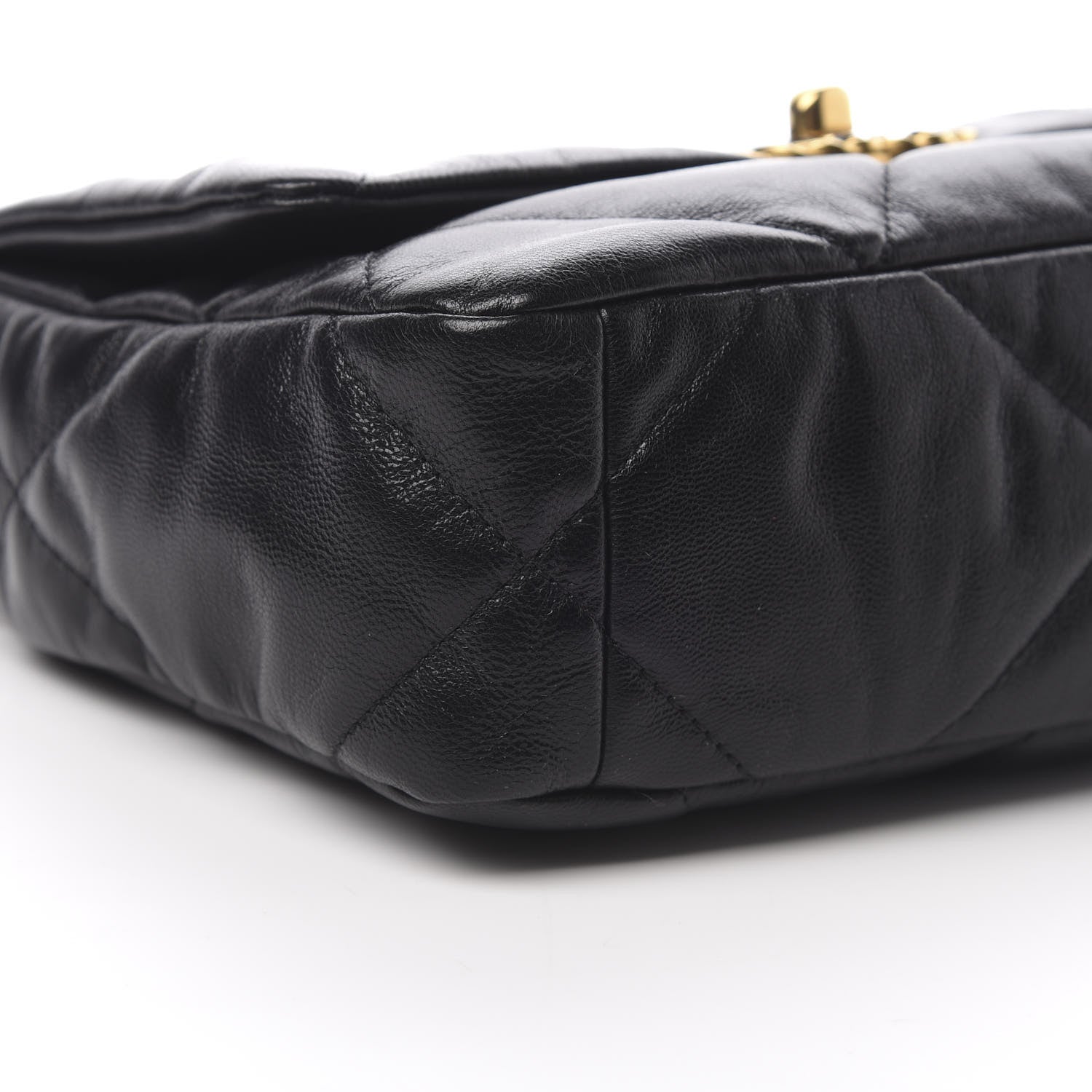 Chanel Goatskin Quilted Medium 19 Flap Black 10 of 11