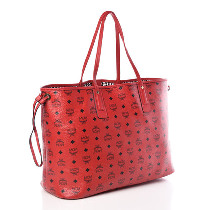 MCM Visetos Medium Liz Reversible Shopper Tote Ruby Red 5 of 14