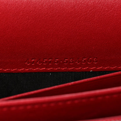 Gucci Calfskin Matelasse GG Marmont Chain Wallet Hibiscus Red 7 of 9