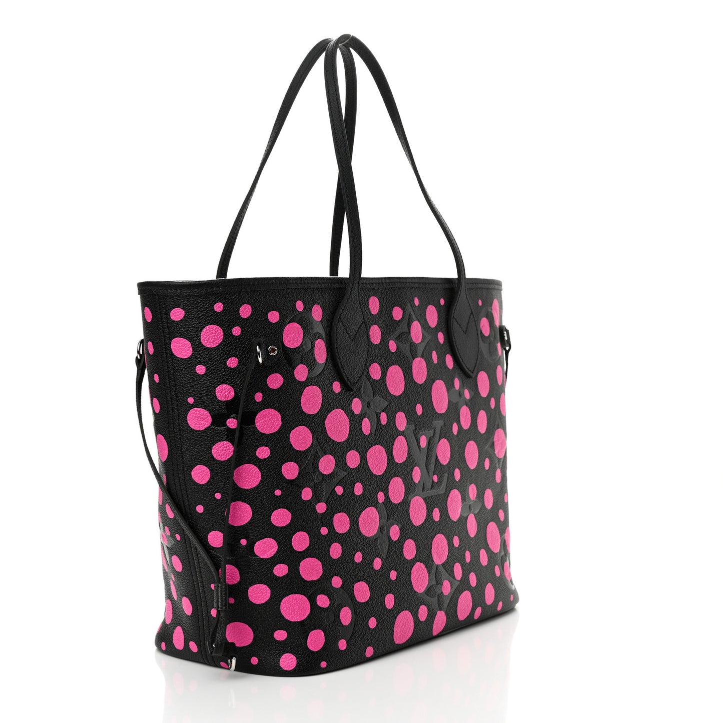 LV X YK Empreinte Infinity Dots Neverfull MM Black Fuchsia