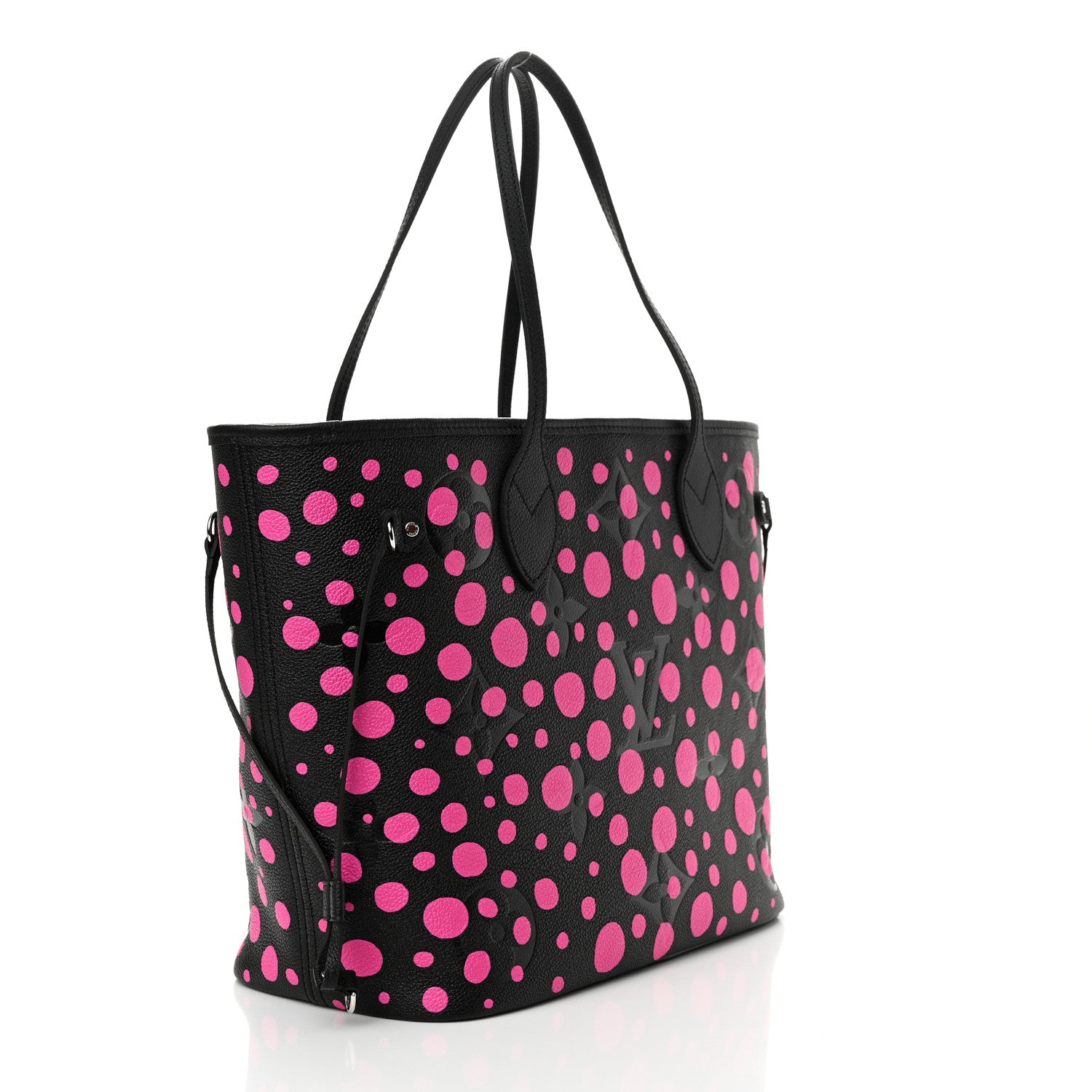 Louis Vuitton LV X YK Empreinte Infinity Dots Neverfull MM Black Fuchsia 4 of 10