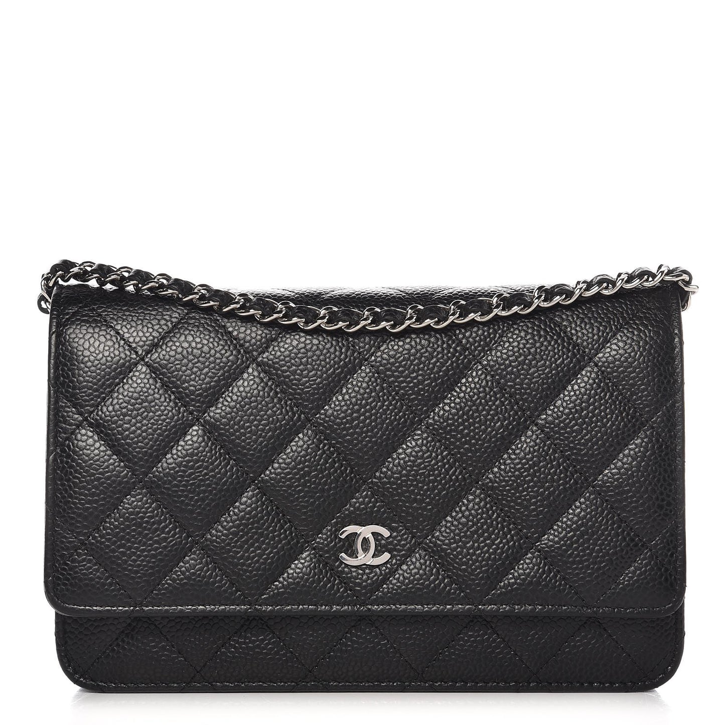 Caviar Quilted Wallet On Chain WOC Black