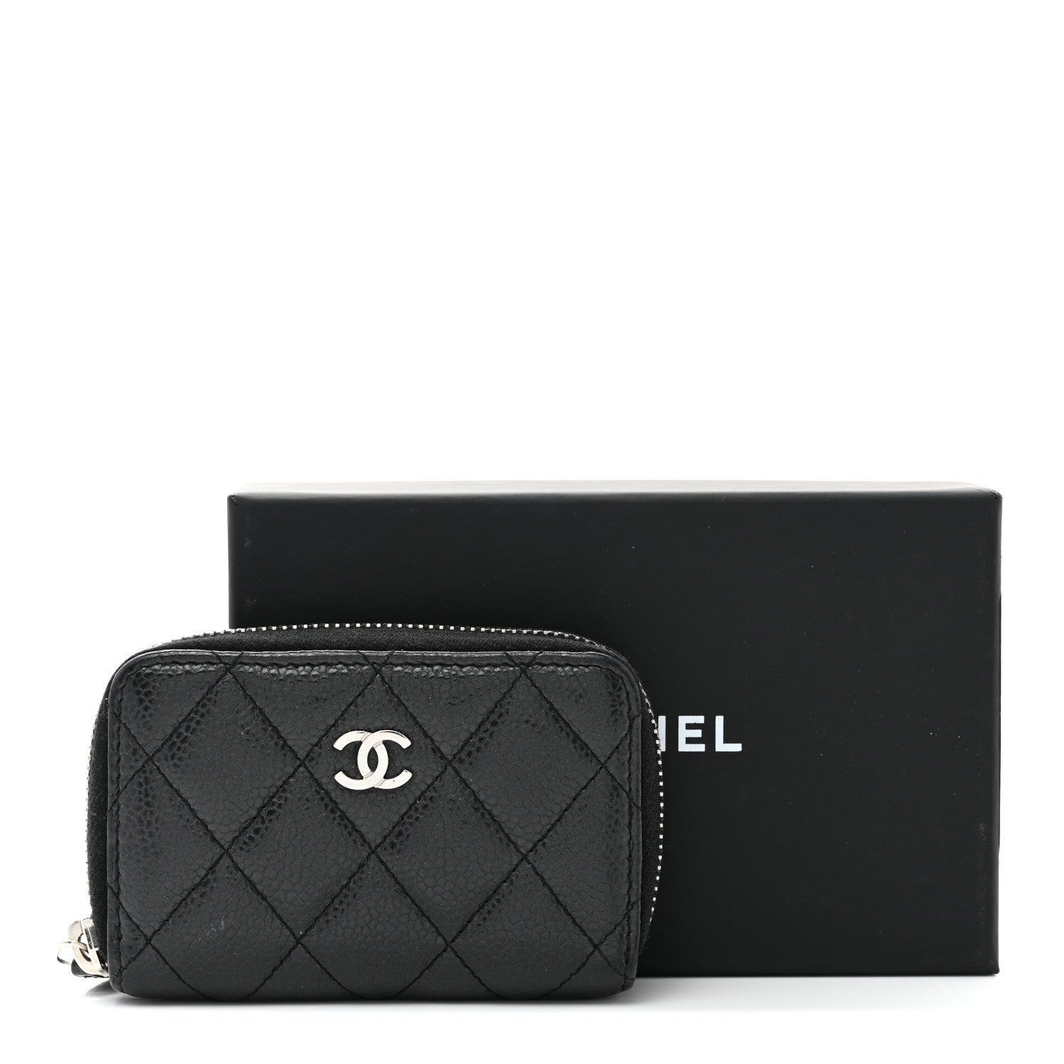 Chanel Caviar Quilted Zip Coin Purse Black 12 of 12