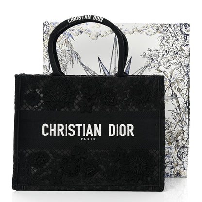 Christian Dior Embroidered D-Lace Medium Book Tote Black Multicolor 12 of 12